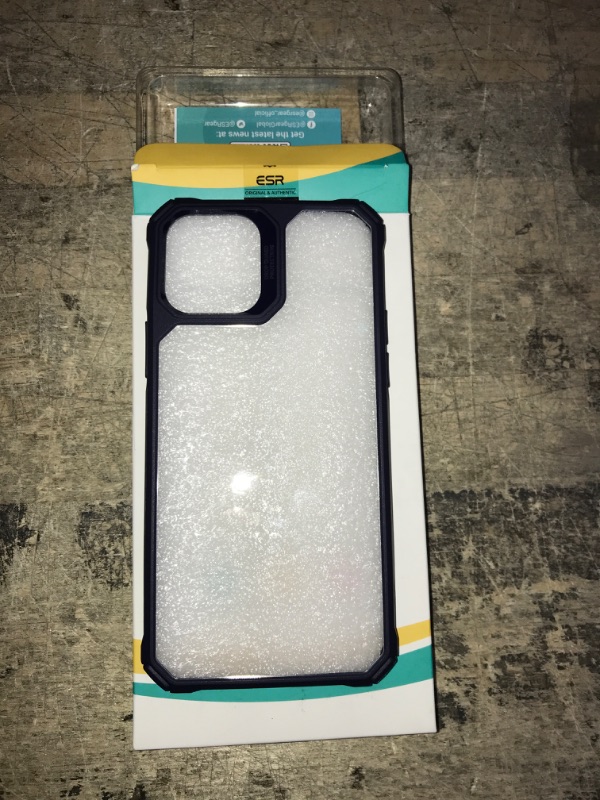 Photo 2 of ESR Air Armor Case Compatible with iPhone 12 Case/Compatible with iPhone 12 Pro Case (2020) [Military Grade Protection] [Shock-Absorbing Corners] Hard PC + Flexible TPU Frame, 6.1" - Transparent Blue 