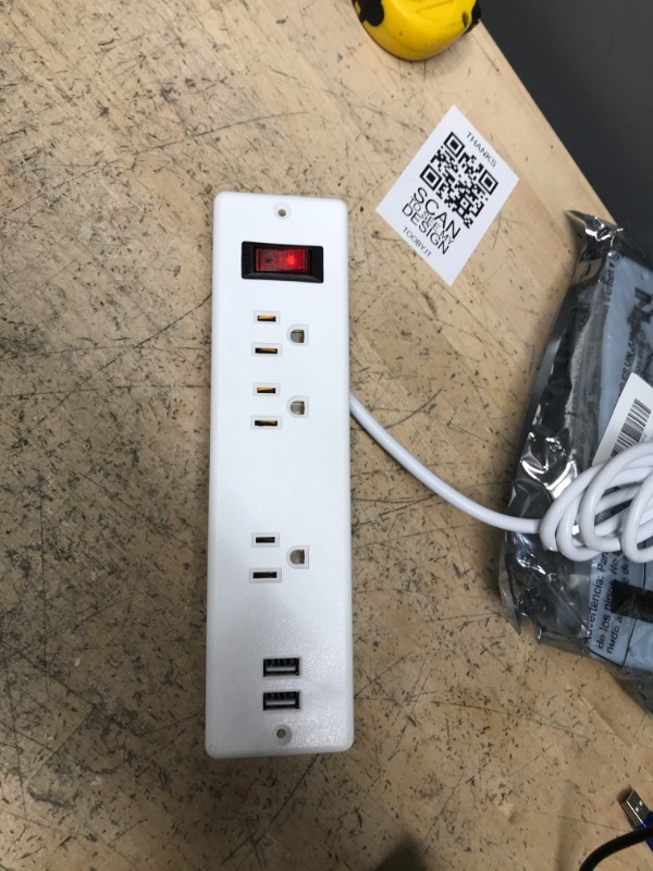 Photo 2 of Recessed Power Strip with USB Ports- White