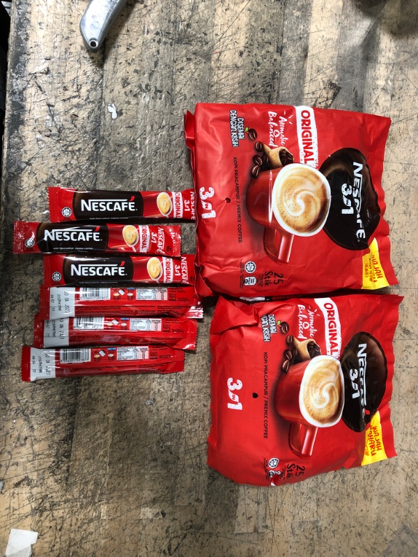 Photo 2 of 2-PACK Nescafe 3 in 1 Instant Coffee Sticks ORIGINAL - Best Asian Coffee Imported from Nestle Malaysia (56 Sticks total) BEST BY 06/20/23