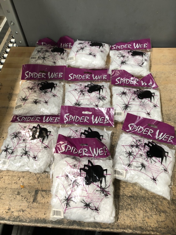 Photo 2 of 10 PACKS OF Spider Web, 200 Square Ft, Halloween Decorations, Spider Webs (200 Square Feet) (Packaging Artwork May Vary) Can Be Used As Fake Snow for Indoor Christmas Decorations, Remove Spiders