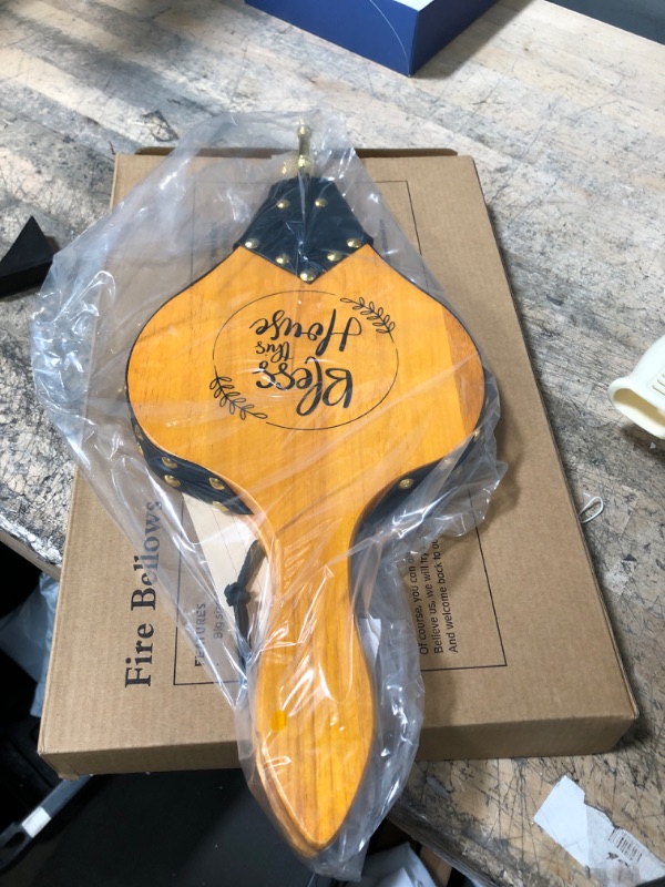 Photo 1 of **USED** THYGIFTREE Fireplace Bellows Indoor 19x8 Custom Large Wood Fire Blower with Hanging Strap, Long Handle
