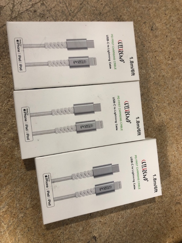 Photo 1 of (pack of 3) celltrend PD fast charging cable usb-c to lightning cable