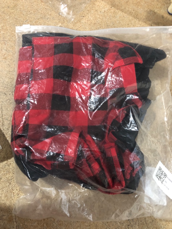 Photo 1 of Girls Buffalo Plaid Christmas Clothes Set Reindeer Tunic Top Dress Outfit Legging Pants with Scarf Reindeer Plaid Christmas 12-18 Months