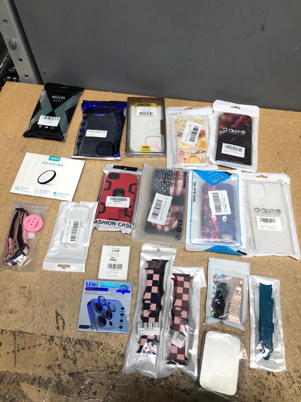 Photo 1 of 19 Items Bundle - Random Phone Cases, Watch Bands, Tag Holders, Etc.. 