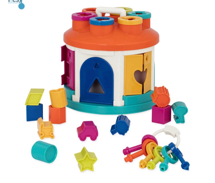 Photo 1 of Battat – Shape Sorter House – Color and Shape Sorting Toy with 6 Keys and 12 Shapes for Toddlers 2 years + (14-Pcs)