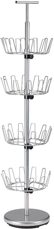 Photo 1 of 
Household Essentials Revolving Four-Tier Shoe Tree, Silver Finish
Color:Silver
Style:4-Tier