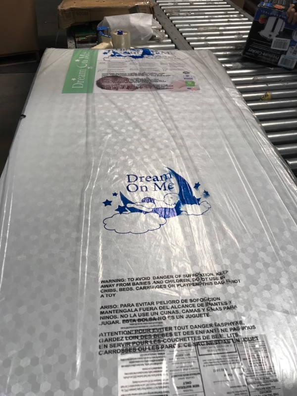 Photo 2 of 
Like New***Dream On Me Snuggles Extra Firm Fiber Portable and Mini Crib Mattress in Blue Mist, Greenguard Gold Certified, Soft Breathable Mesh Cover, Lightweight Bab