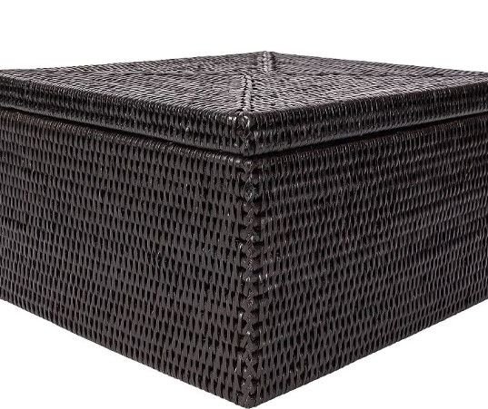 Photo 1 of 15.5" x 10.5" x 7" Tava Handwoven Rattan Square Storage Box With Hinged Lid