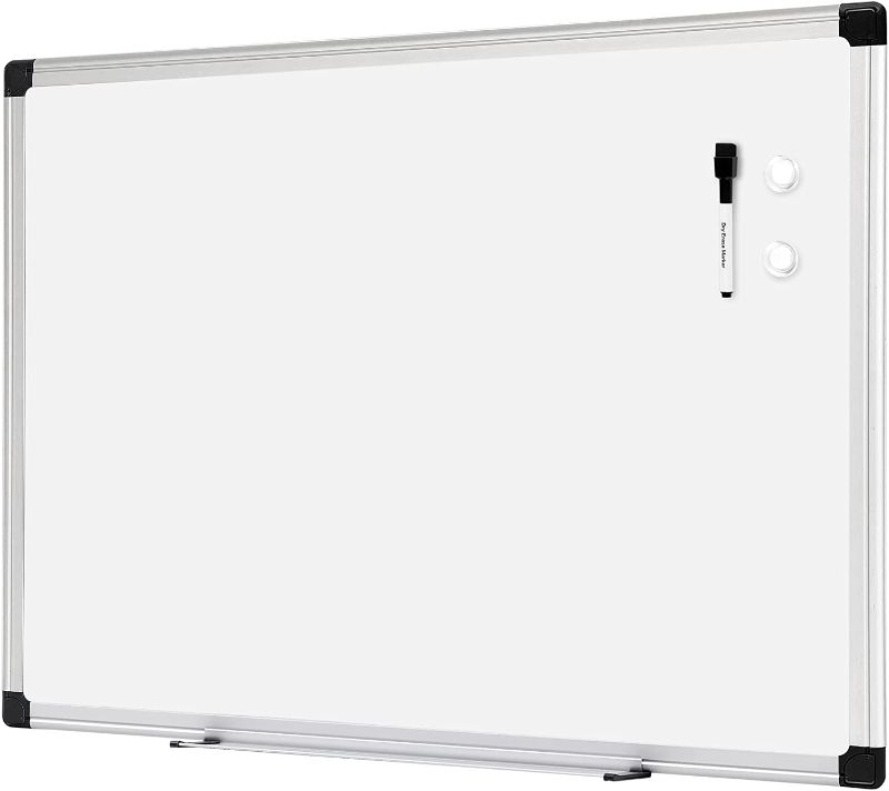 Photo 1 of 
Amazon Basics Magnetic Dry Erase White Board, 36 x 24-Inch Whiteboard - Silver Aluminum Frame
Size:24" x 36"