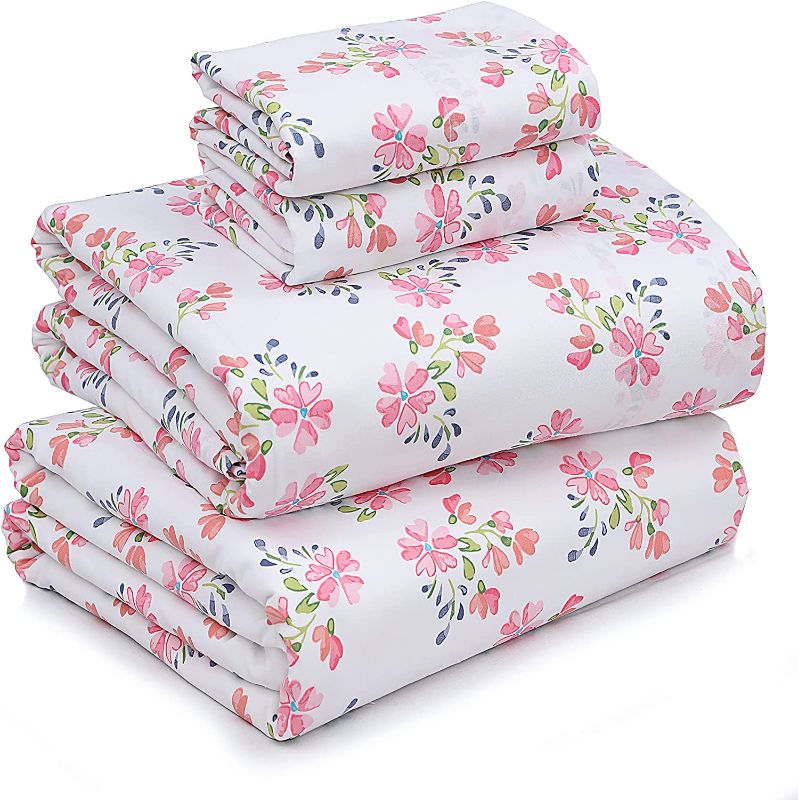 Photo 1 of 
RUVANTI 100% Cotton Sheets - Soft & Breathable Queen Sheet Set - Deep Pocket Queen Size Sheets - Crispy Percale Sheets - Pink & Green Floral Queen...
Size:Pink & Green Floral