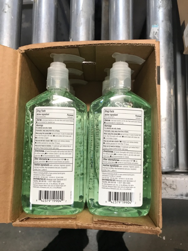 Photo 1 of Amazon Basic Care - Aloe Hand Sanitizer 62%, 12 Fluid Ounce (Pack of 6) Aloe Vera 12 Fl Oz (Pack of 6)