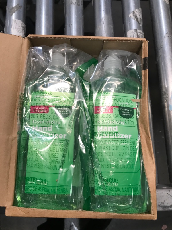 Photo 2 of Amazon Basic Care - Aloe Hand Sanitizer 62%, 34 Fl Oz (Pack of 4) Aloe Vera 34 Fl Oz (Pack of 4)