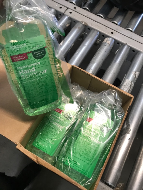Photo 1 of Amazon Basic Care - Aloe Hand Sanitizer 62%, 34 Fl Oz (Pack of 4) Aloe Vera 34 Fl Oz (Pack of 4)