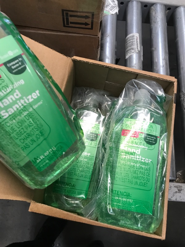 Photo 3 of Amazon Basic Care - Aloe Hand Sanitizer 62%, 34 Fl Oz (Pack of 4) Aloe Vera 34 Fl Oz (Pack of 4)