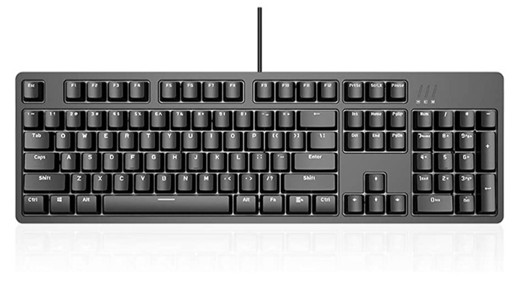 Photo 1 of AJAZZ DKM150 Mechanical Gaming Keyboard White Backlit USB 104 Keys DOUYU Gaming Keyboard with Magnetic Suction Panel for PC Game (Brown Switch, Black