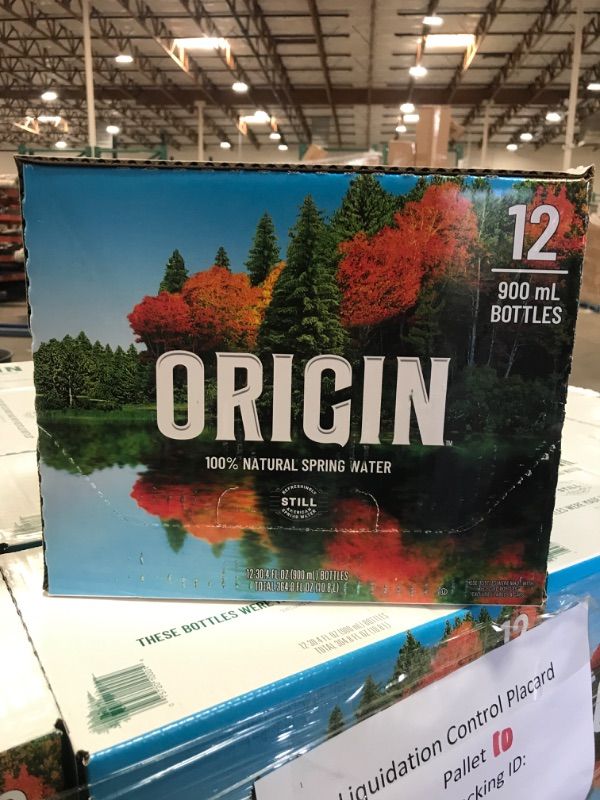 Photo 1 of 
ORIGIN, 100% Natural Spring Water, 900 mL, Recycled Plastic Bottle, 12 Pack Unflavored-12 Pack 30.4 Fl Oz (Pack of 12)
**BBD: 6/30/23**
