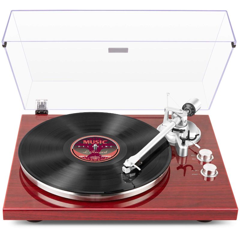 Photo 1 of **DAMAGED**
1 BY ONE Belt Drive Turntable with Bluetooth Connectivity, Built-in Phono Pre-amp, USB Digital Output Vinyl Stereo Record Player with Magnetic Cartridge, 33 or 45 RPM