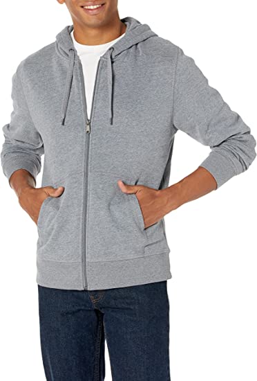 Photo 1 of Amazon Essentials Men's Full-Zip Hooded Fleece Sweatshirt L