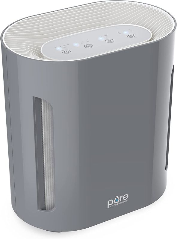 Photo 1 of Pure Enrichment® PureZone™ Air Purifier for Medium-Large Rooms (300 sq. ft.), UV-C Light, 3 Stage Filtration, H13 True HEPA Filter Helps Remove up to 99.97% of Bacteria, Allergens, Germs, Smoke, Dust (Mist Gray)
