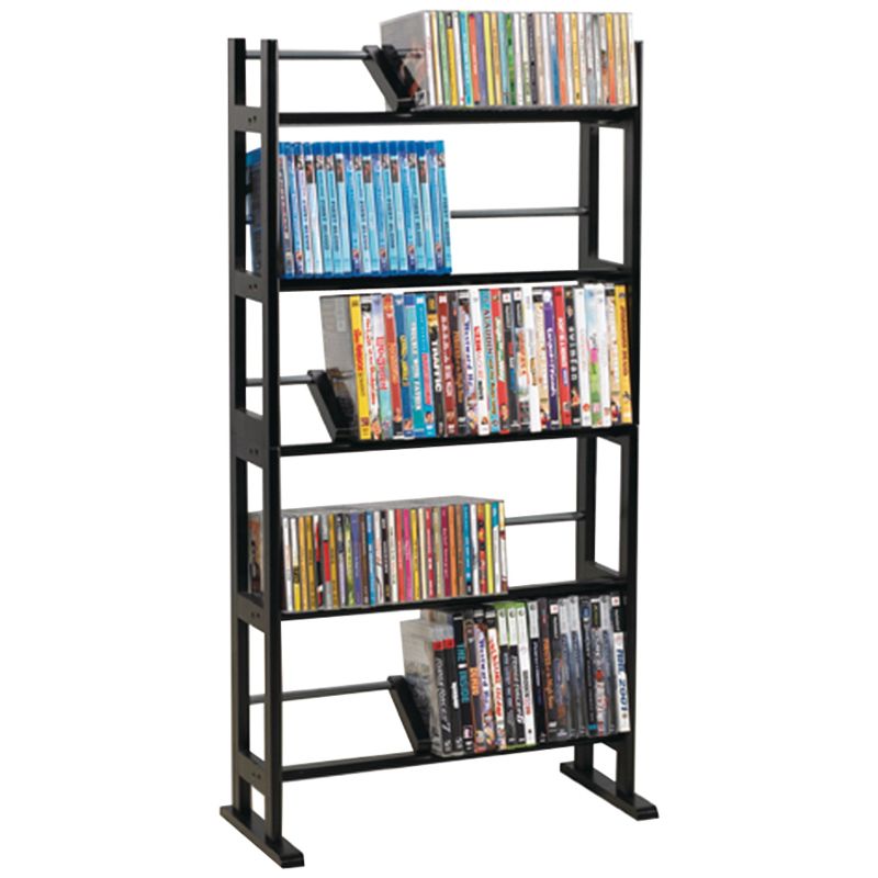 Photo 1 of Atlantic Element Media Storage Rack, Contemporary Wood & Metal Design with Wide Feet for Greater Stability, PN35535601 In Espresso