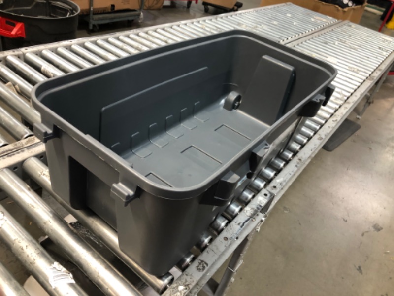 Photo 3 of **missing lid**
Plano Storage Trunk - 108 Quart w/ Wheels - Gray