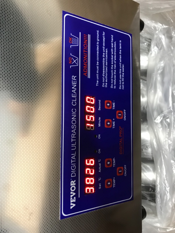 Photo 3 of **TESTED/ TURNS ON*** VEVOR Commercial Ultrasonic Cleaner 6L Professional Ultrasonic Cleaner 40kHz with Digital Timer&Heater 110V Excellent Cleaning Machine for Watch Instruments Industrial Parts Excellent Cleaner Solution
