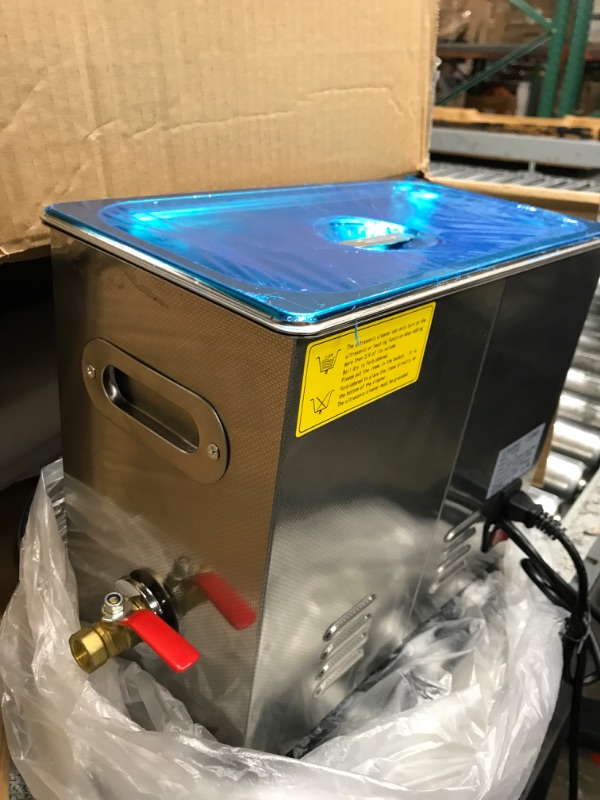 Photo 2 of **TESTED/ TURNS ON*** VEVOR Commercial Ultrasonic Cleaner 6L Professional Ultrasonic Cleaner 40kHz with Digital Timer&Heater 110V Excellent Cleaning Machine for Watch Instruments Industrial Parts Excellent Cleaner Solution
