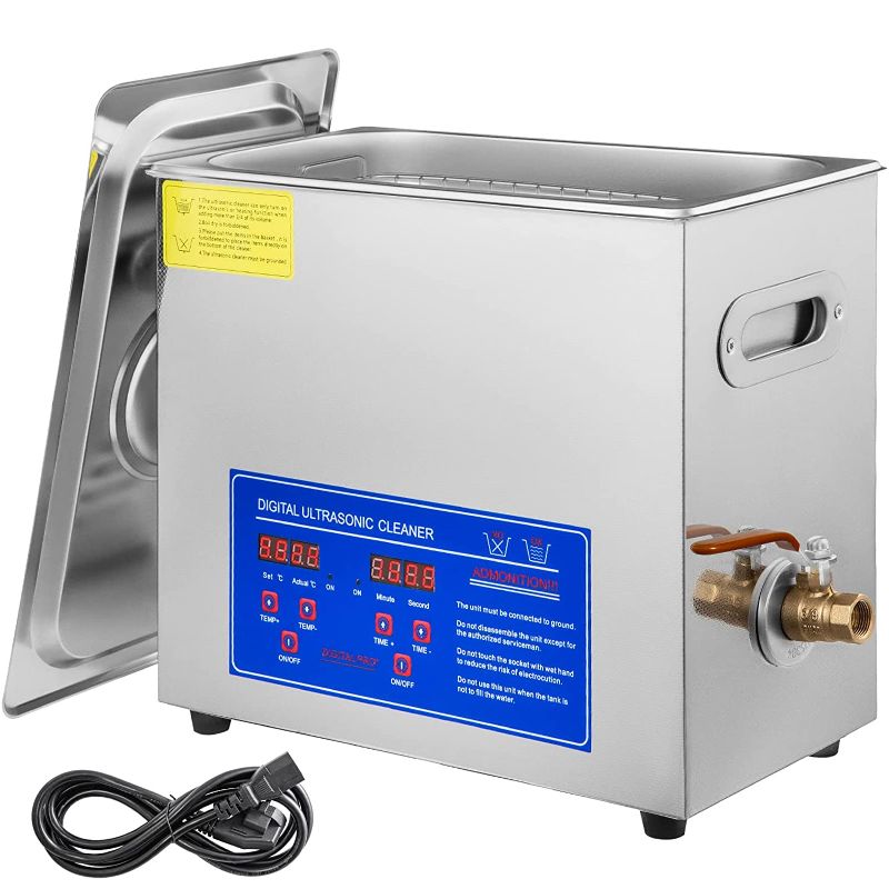 Photo 1 of **TESTED/ TURNS ON*** VEVOR Commercial Ultrasonic Cleaner 6L Professional Ultrasonic Cleaner 40kHz with Digital Timer&Heater 110V Excellent Cleaning Machine for Watch Instruments Industrial Parts Excellent Cleaner Solution
