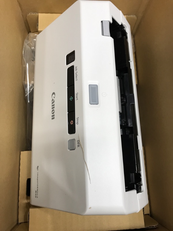 Photo 2 of **TESTED/ TURNS ON*** Canon imageFORMULA R40 Office Document Scanner For PC and Mac, Color Duplex Scanning, Easy Setup For Office Or Home Use, Includes Scanning Software
