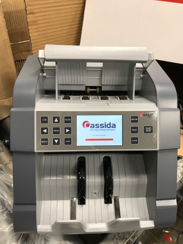 Photo 3 of ***TESTED/ TURNED ON*** Cassida 8800R USA Premium Bank-Grade Mixed Denomination Money Counter Machine, Advanced Counterfeit Detection, Multi-Currency, 3-Year Warranty, Includes External Display, Printing Enabled