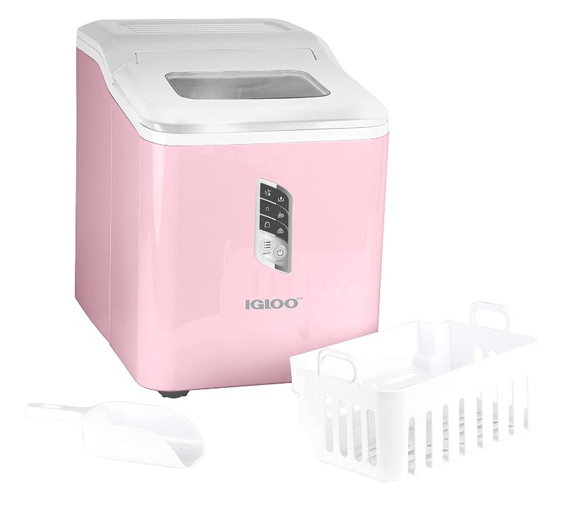 Photo 1 of Igloo Automatic Ice Maker, Self- Cleaning, Countertop Size, 26 Pounds in 24 Hours, 9 Large or Small Ice Cubes in 7 Minutes, LED Control Panel, Scoop Included, Perfect for Water Bottles, Mixed Drinks
