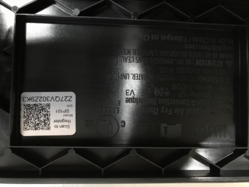 Photo 8 of "FOR PARTS" "DOES NOT TURN ON AND DAMAGED" Ninja SP101 Digital Air Fry Countertop Oven with 8-in-1 Functionality, Flip Up & Away Capability for Storage Space, with Air Fry Basket, Wire Rack & Crumb Tray, Silver