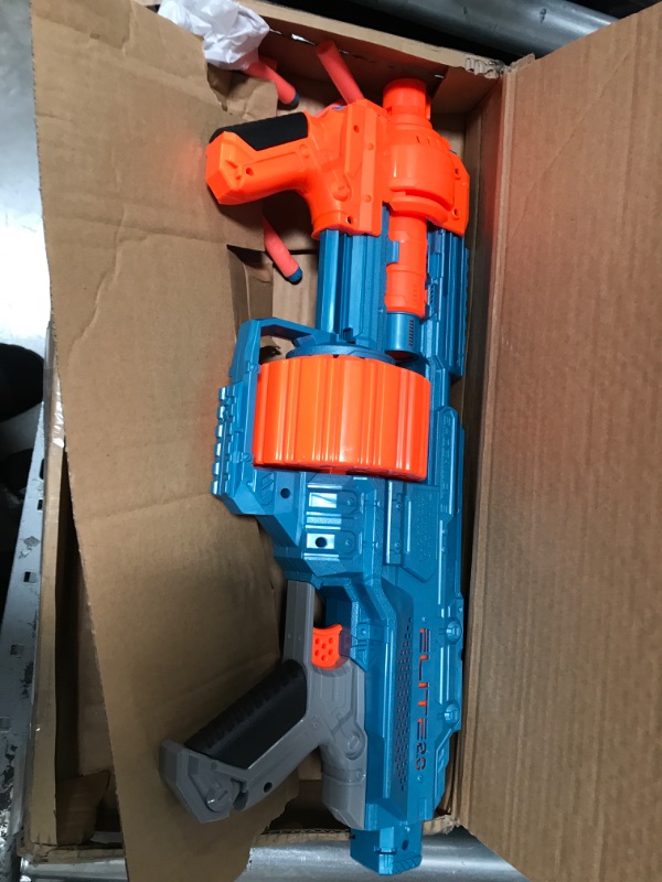 Photo 2 of NERF Elite 2.0 Shockwave RD-15 Blaster, 30 Darts, 15-Dart Rotating Drum, Pump-Action Slam Fire, Built-in Customizing Capabilities FFP