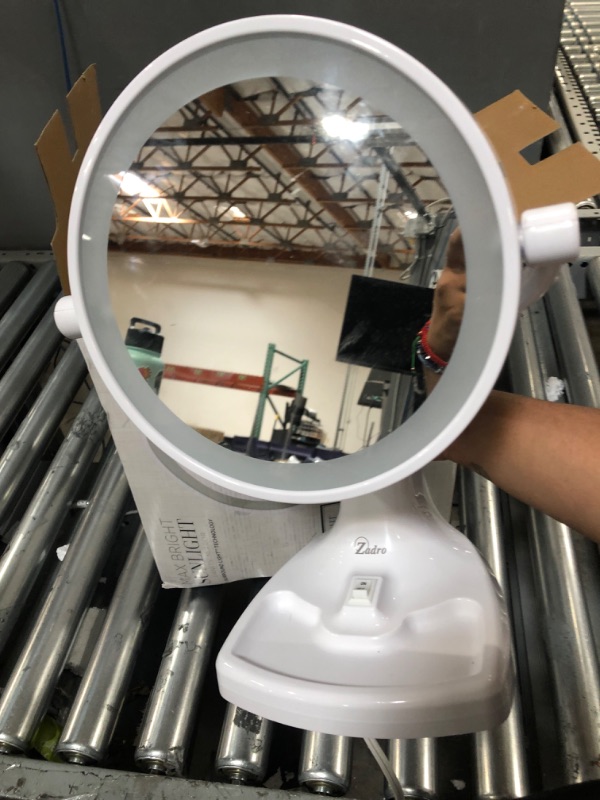 Photo 4 of **NON-FUNCTIONAL  Zadro 11" Fluorescent Lighted Makeup Mirror with 10X/1X Magnification and Tray Bright White