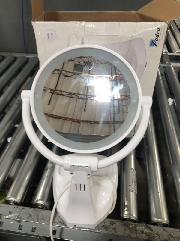 Photo 2 of **NON-FUNCTIONAL  Zadro 11" Fluorescent Lighted Makeup Mirror with 10X/1X Magnification and Tray Bright White