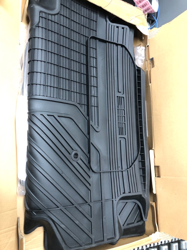 Photo 2 of 3W Floor Mats Compatible for Dodge Ram 1500 Without Storage 2019-2023, TPE All Weather Custom Fit Floor Liner for Dodge Ram, First and Second Row Full Set Car Mats Black Without Under-Seat Storage