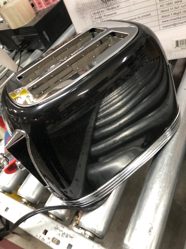 Photo 1 of 
CROWNFUL 2-Slice Toaster, Extra Wide Slots Toaster, Retro Stainless Steel