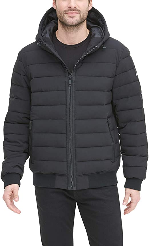 Photo 1 of DKNY Men's Quilted Performance Hooded Bomber Jacket
