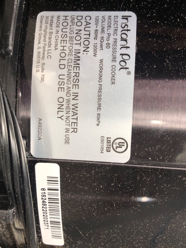 Photo 1 of Instant Pot Pro 10-in-1 Pressure Cooker, Slow Cooker, Rice/Grain Cooker, Steamer, Sauté, Sous Vide, Yogurt Maker, Sterilizer, and Warmer, Includes App With Over 800 Recipes, Black, 6 Quart 6QT Pro