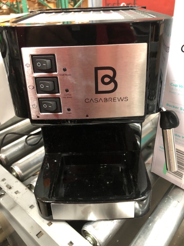 Photo 1 of 20 Bar Espresso Machine, Professional Espresso Coffee Maker with Milk Frother Steam Wand, Compact Cappuccino Machine and Espresso Maker with 50 oz Water Tank for Cappuccino, Latte, Gift for Dad Mom Black and Silver Button