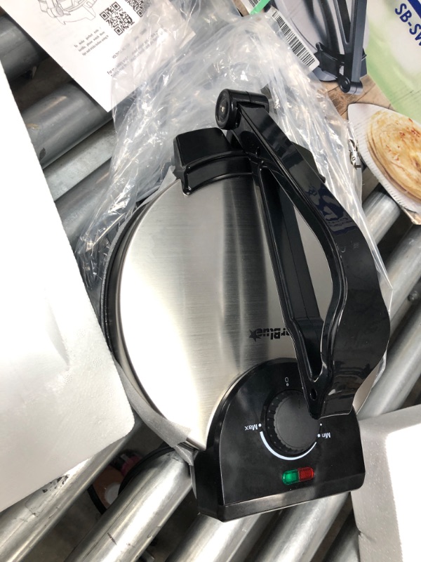 Photo 2 of 10inch Roti Maker by StarBlue with FREE Roti Warmer - The automatic Stainless Steel Non-Stick Electric machine to make Indian style Chapati, Tortilla, Roti AC 110V 50/60Hz 1200W