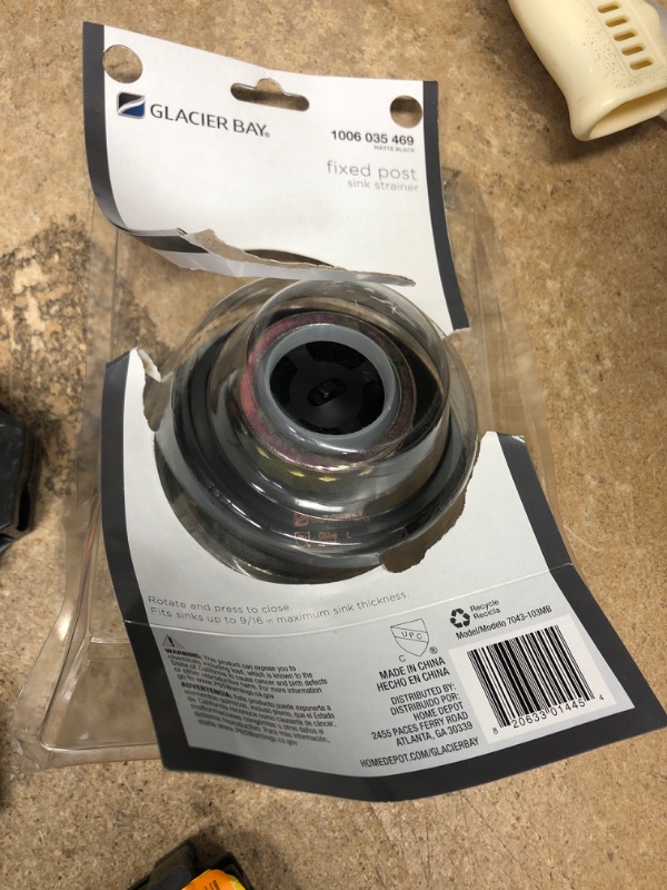Photo 1 of **USED**  Glacier Bay Fixed Post Kitchen Sink Strainer - Stainless Steel with Matte Black Finish