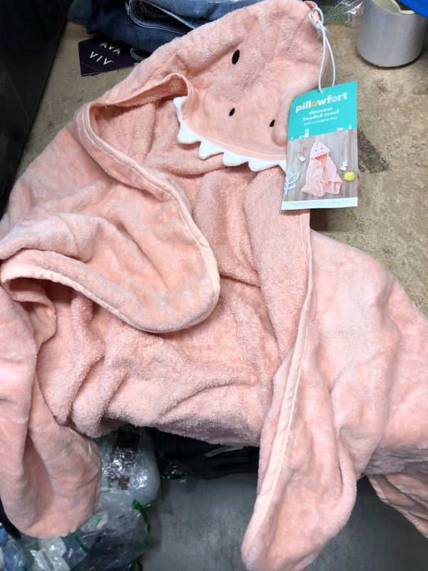 Photo 2 of **NEW**  25&#34;x50&#34; Pink Dinosaur Hooded Towel - Pillowfort&#8482;