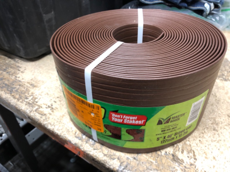 Photo 2 of **NEW/MISSING STAKES**  5" x 40' Terrace Board Lawn And Garden Edging With 10 stakes - Brown - Master Mark Plastics