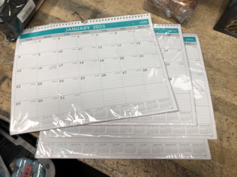 Photo 2 of 4 PACK Calendar 2023 - 12 Monthly Wall Calendar 2023 from January 2023 to December 2023, 2023 Calendar with Julian Date, 14.75 x 11.5 Inches, Thick Paper for Organizing