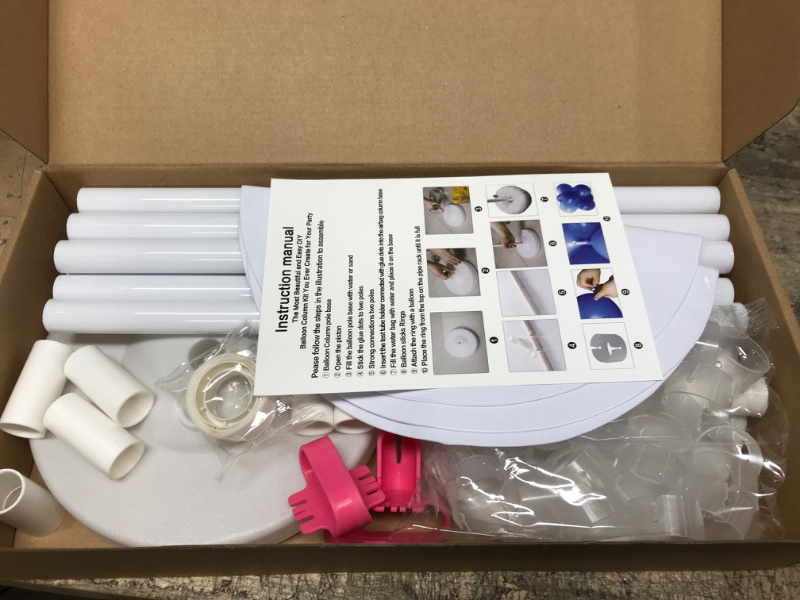 Photo 2 of Balloon Column Kit, 5 feet Balloon Stand Tower with Base Pole PVC Pipe & Balloon Sticks Rings for Weddings Birthday Christmas Party Decorations, 2 Set