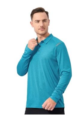 Photo 1 of **NEW**  SVILU Men's Long Sleeve Polo - UPF Quick Dry Golf Running Hiking Outdoor Shirts- XXL 