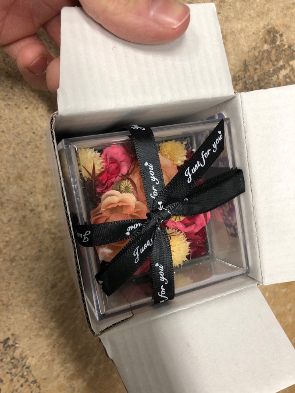 Photo 2 of **NEW**  Rose Flowers Birthday Gifts for Mom, Mothers Day Preserved Flowers Box Gifts for Women Grandma,Valentines Flower Gifts for Wife Her with I Love You Necklace,Anniversary Flower Gifts Box for Girlfriend Orange Pink