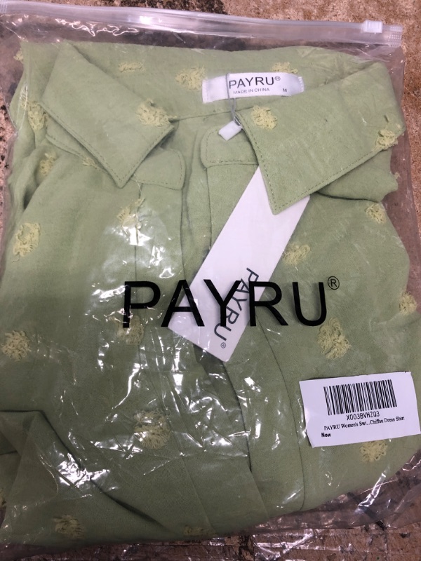 Photo 2 of **NEW**  PAYRU Women's Swimsuit Beach Cover Up Flowy Bathing Suit Chiffon Dress Shirt- Medium-  Green