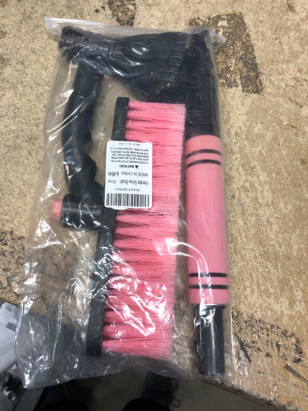 Photo 2 of **NEW**  Rest-Eazzzy Snow Brush Extendable, 2 in 1 Ice Scraper for Car Windshield with Foam Grip and Rotating Brush Head, Heavy Duty ABS (Pink) 21.7X9.4X1.5in Pink